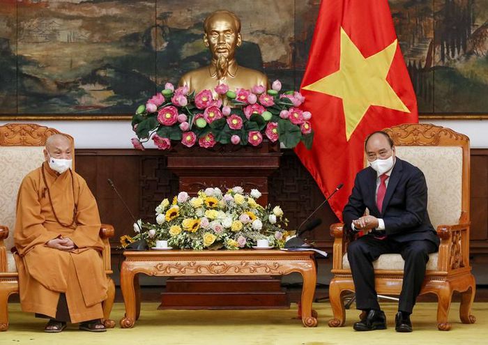 Chủ tịch nước tiếp Đoàn lãnh đạo Giáo hội Phật giáo Việt Nam