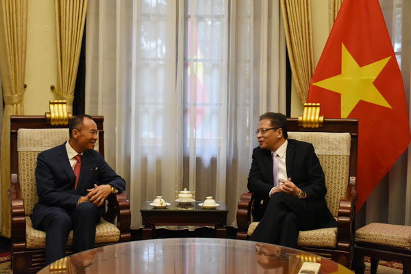Thứ trưởng Ngoại giao Đặng Minh Khôi tiếp Chủ tịch Hội đồng Quản trị Tập đoàn Tân Việt Group