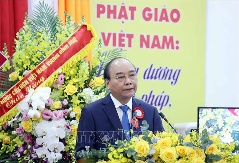Chủ tịch nước Nguyễn Xuân Phúc dự đại lễ kỷ niệm 40 năm Ngày thành lập Giáo hội Phật giáo Việt Nam
